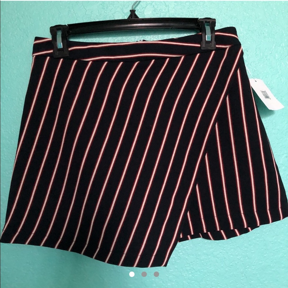 Navy Striped Skort